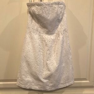Gap white Eyelet strapless dress